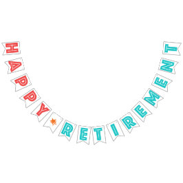 LYCKLIG röd PENSIONkorall, turkos, orange stjärna Vimplar