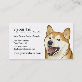 Lycklig röd Shiba Inu anpassadevisitkort Visitkort