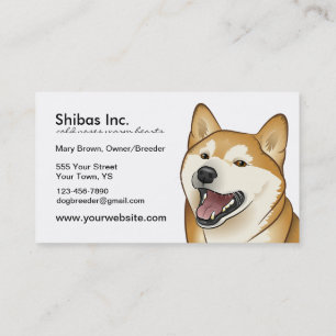 Lycklig röd Shiba Inu anpassadevisitkort Visitkort