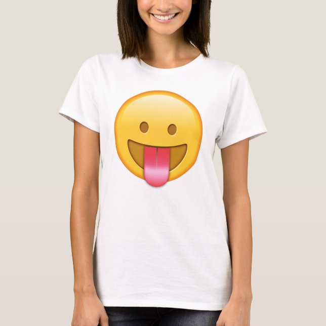 Lycklig rolig för tunga emojiT-tröja ut Tee Shirt (Framsida)