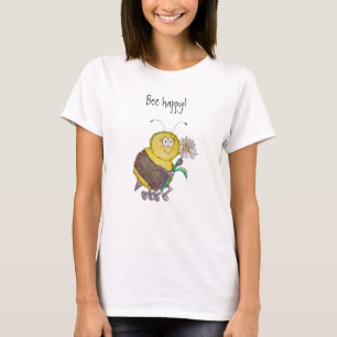 Lycklig rolig nyckfull T-tröjahumor för bi T-shirt