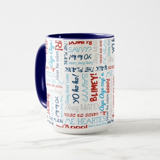 Lycklig Roligt Party Pirat Mugg (Framsida vänster)