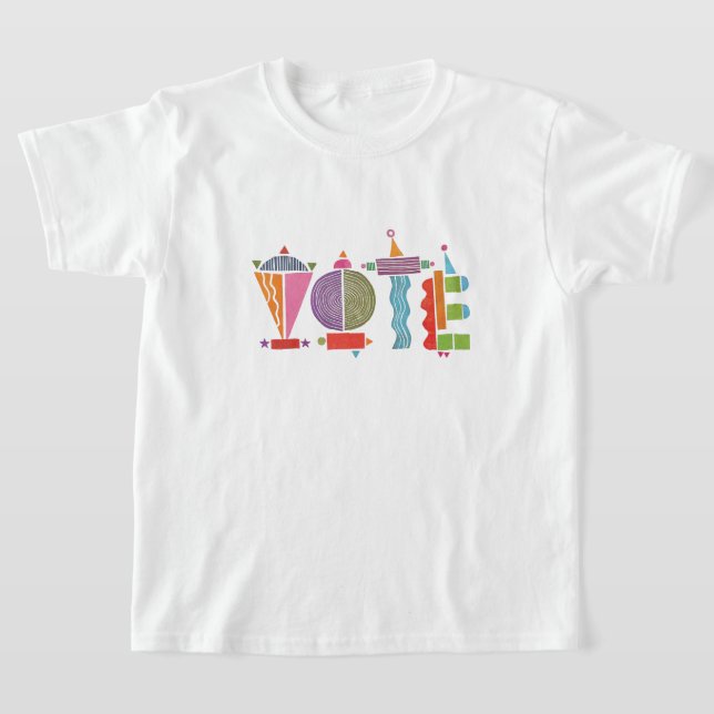 Lycklig Roligt Vote/GOTV T-Shirt (Laydown)