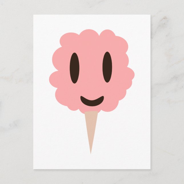Lycklig Rosa Cotton Candy Vykort (Framsida)