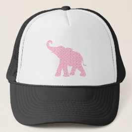 Lycklig Rosa Elephant-Art Mönster Cute Keps