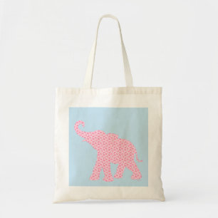 Lycklig Rosa Elephant-Art Mönster Modern Tygkasse