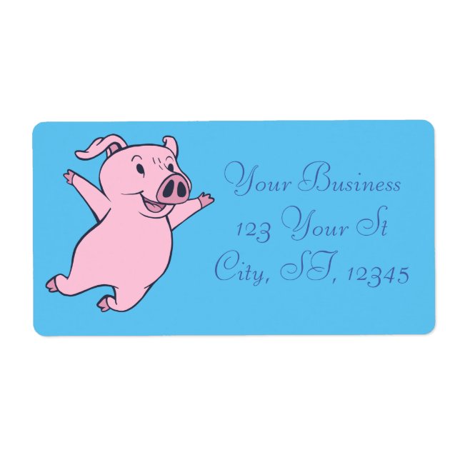 Lycklig Rosa Gris Jumping Thunder_Cove Fraktsedel (Framsidan)