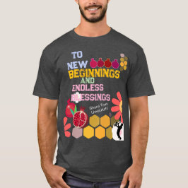 Lycklig Rosh Hashanah Jewish New Year Blommönster T Shirt