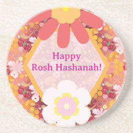 Lycklig Rosh Hashanah Jewish New Year Blommönster Underlägg