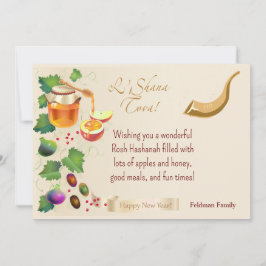 Lycklig Rosh Hashanah Jewish New Year Honung & App Inbjudningar