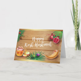 Lycklig Rosh Hashanah Jewish New Year Honung & App Tack Kort