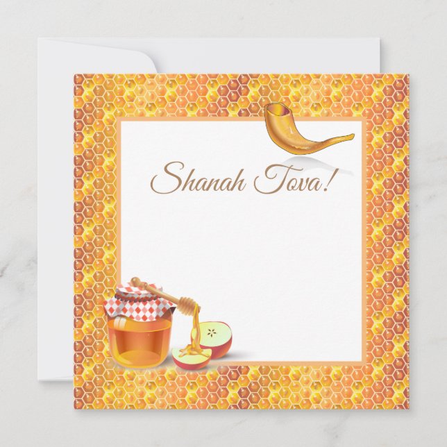 Lycklig Rosh Hashanah judisk nyår Hälsning Kort (Framsida)