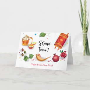 Lycklig Rosh Hashanah judisk nyår Hälsning Kort