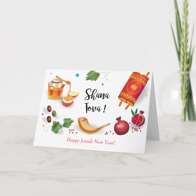 Lycklig Rosh Hashanah judisk nyår Hälsning Kort (Framsida)