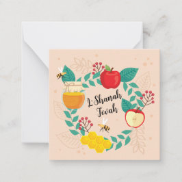 Lycklig Rosh Hashanah L'Shanah Tovah Helgdag Anteckningskort