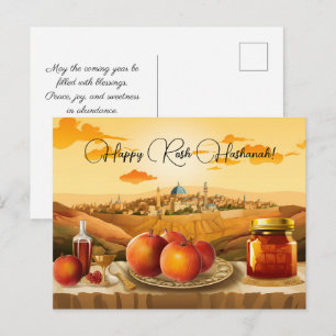 Lycklig Rosh Hashanah med Dome of Sten & apple Vykort