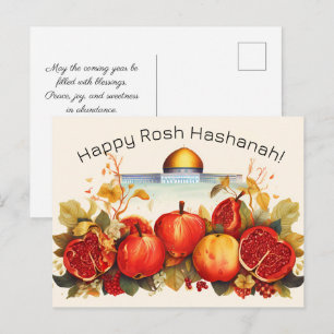 Lycklig Rosh Hashanah med Dome of Sten & apple Vykort