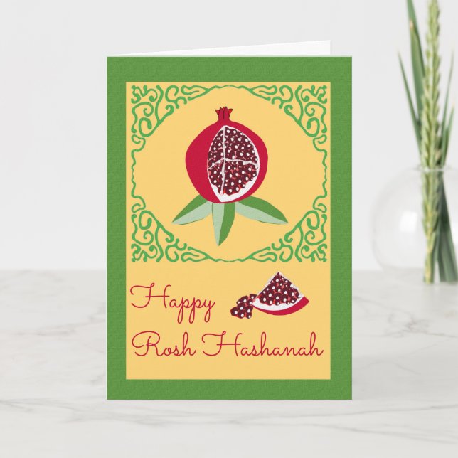 Lycklig Rosh Hashanah med Sweet Pomegranate Kort (Framsida)