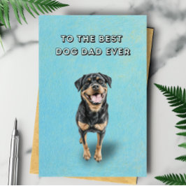 Lycklig Rottweiler Best Hund Pappa Aldrig Fars dag Kort
