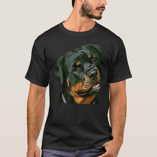 Lycklig Rottweiler Hat T Shirt (Framsida)