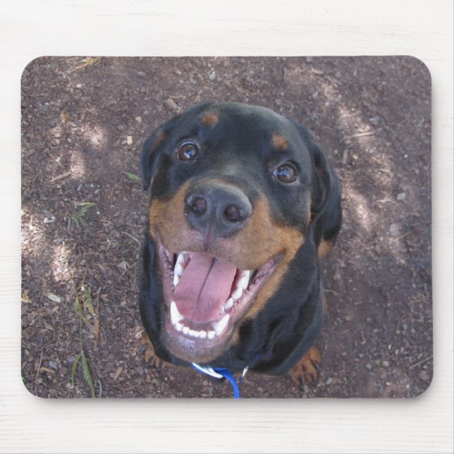 Lycklig Rottweiler Puppy Mouse Pad Musmatta (Framsidan)