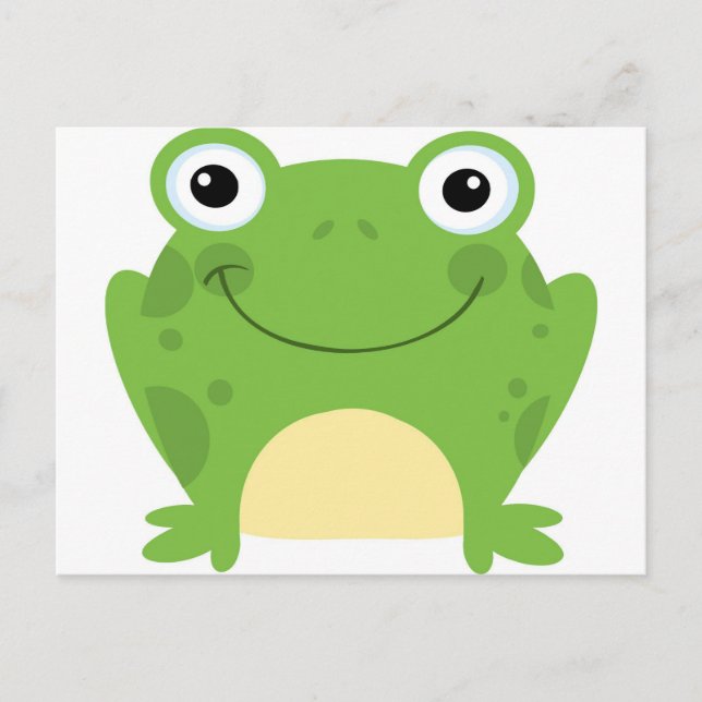 Lycklig Round Frog Vykort (Framsida)