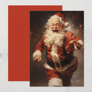 Lycklig Running Santa Julkort