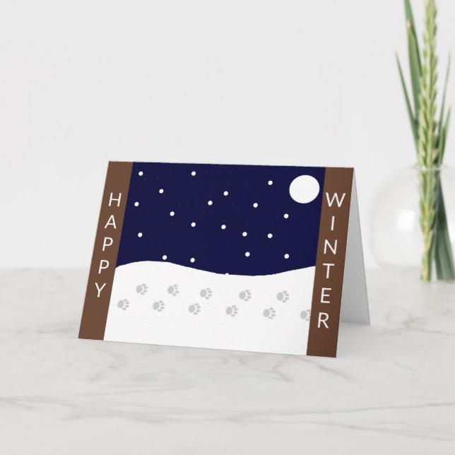 Lycklig Rural Winter Kort (Framsida)