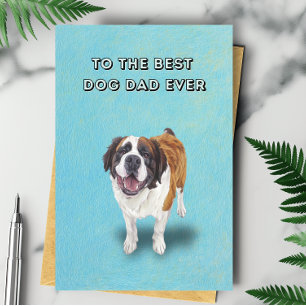 Lycklig Saint Bernard Bästa Pappa någonsin Fars da Kort