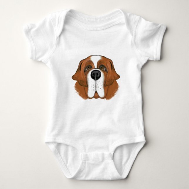 Lycklig Saint Bernard Tee (Framsida)