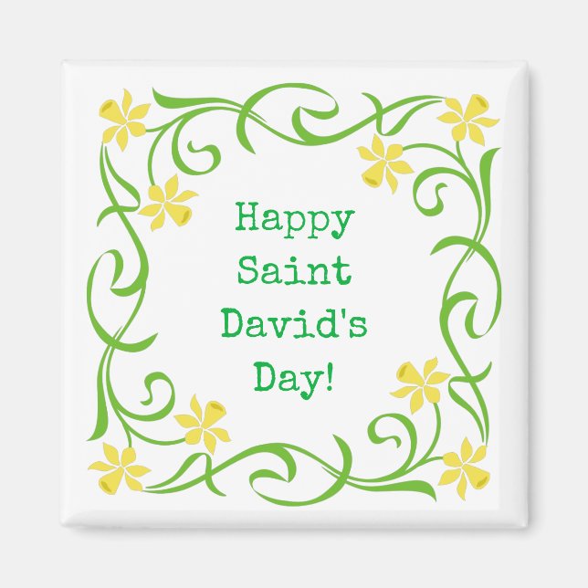 Lycklig Saint David-dagen Magnet (Framsidan)