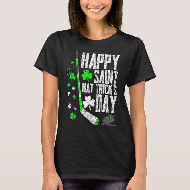 Lycklig Saint Hat Trick S Day Tee Hockey St Patr (Framsida)