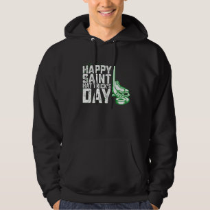 Lycklig Saint Hat Trick's Day Ice Hockey St Patric Hoodie