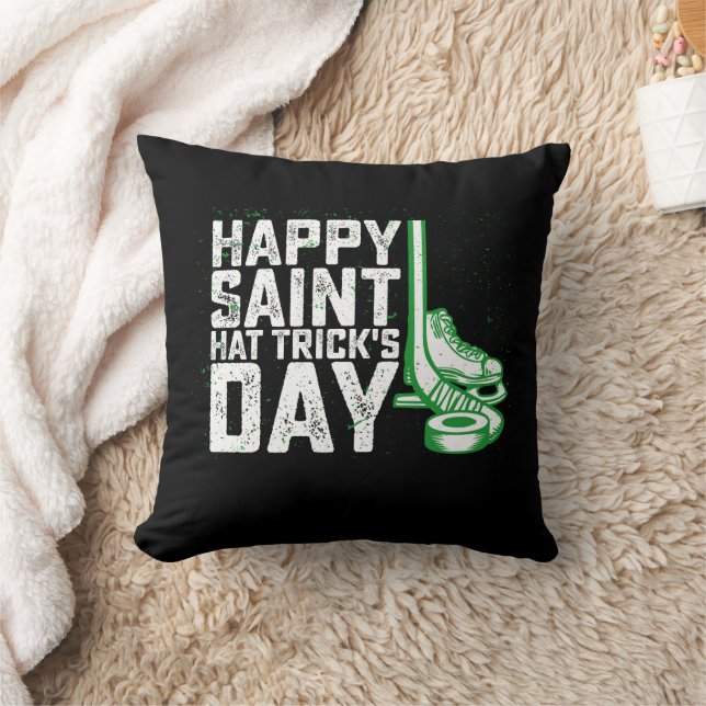 Lycklig Saint Hat Trick's Day Ice Hockey St Patric Kudde (Filt)
