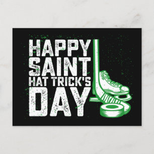 Lycklig Saint Hat Trick's Day Ice Hockey St Patric Vykort