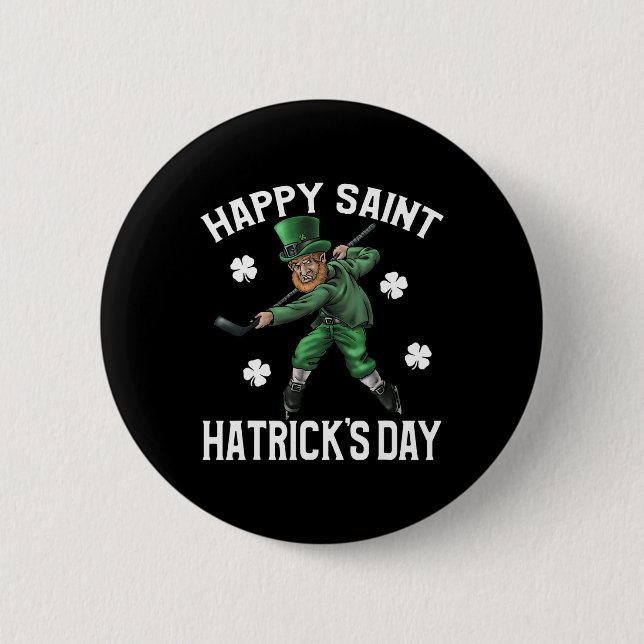 Lycklig Saint Hatricks Day St patrick's day Hockey Knapp (Framsida)