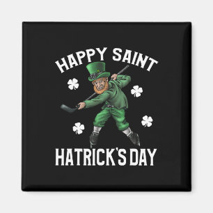 Lycklig Saint Hatricks Day St patrick's day Hockey Magnet