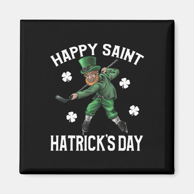Lycklig Saint Hatricks Day St patrick's day Hockey Magnet (Framsidan)