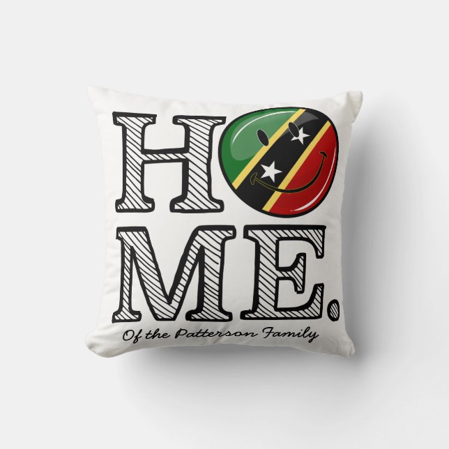 Lycklig Saint Kitts Flagga House Warmer Kudde (Framsida)