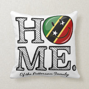 Lycklig Saint Kitts Flagga House Warmer Kudde