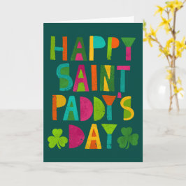 Lycklig Saint Paddy's Day Bright Modern Lettering Kort