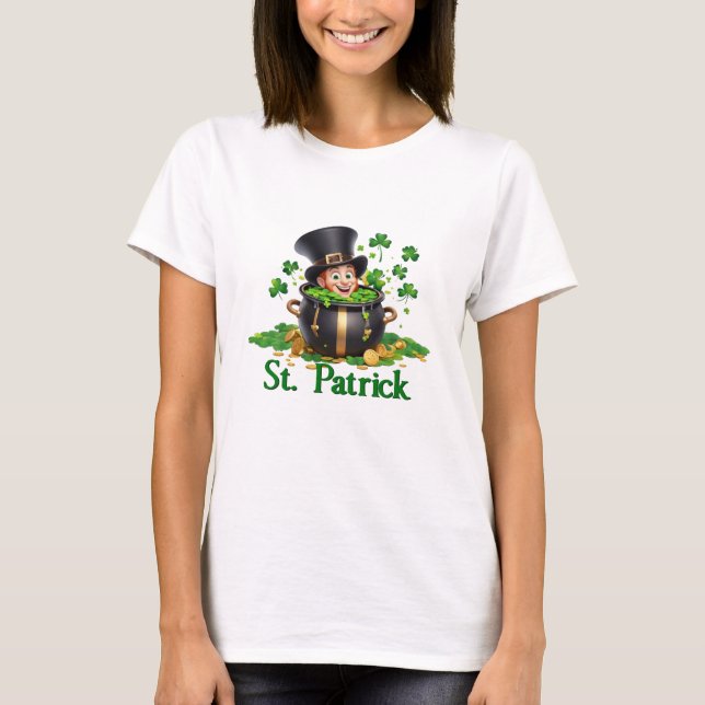 Lycklig Saint patrick-dagen T Shirt (Framsida)