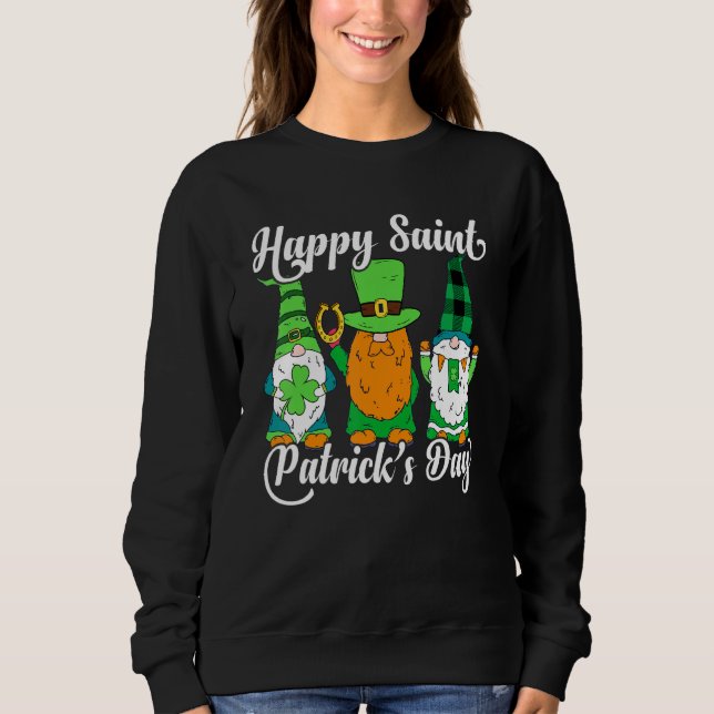 Lycklig Saint patrick S-dagen Gnomes Shamrock Lepr T Shirt (Framsida)