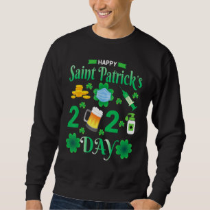 Lycklig Saint patrick's day 2022 Irländska Shamroc Lång Ärmad Tröja