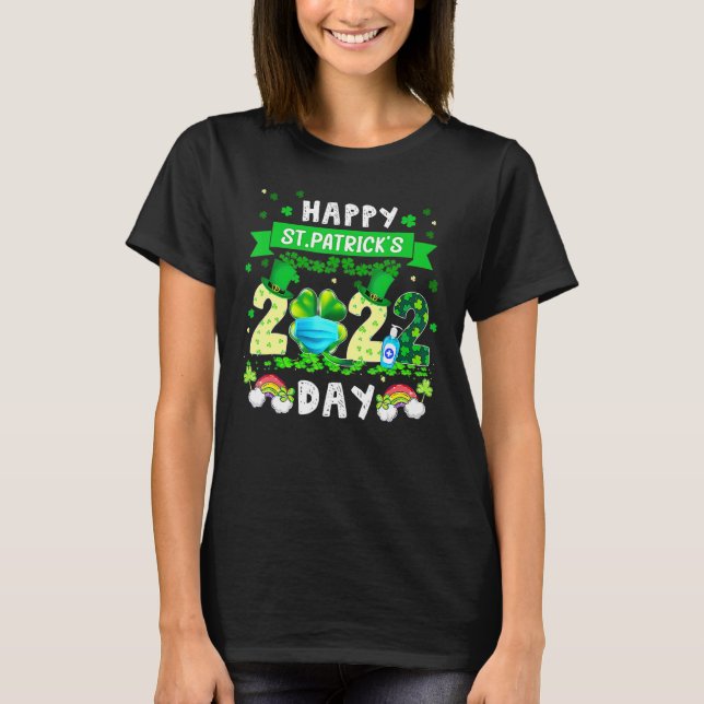 Lycklig Saint patrick's day 2022 Irländska Shamroc T Shirt (Framsida)