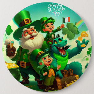 Lycklig Saint patrick's day färglös Knapp