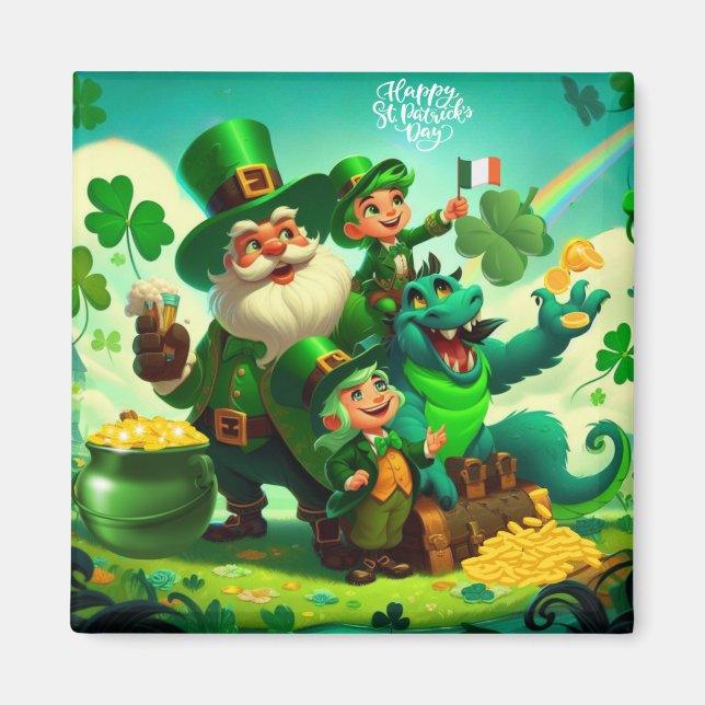 Lycklig Saint patrick's day färglös Magnet (Framsidan)