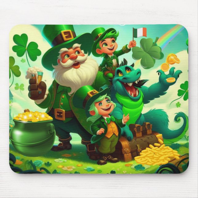 Lycklig Saint patrick's day färglös Musmatta (Framsidan)