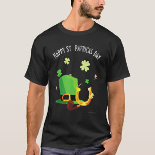 Lycklig Saint Patricks Day Grönt hat horseshoe pip T Shirt