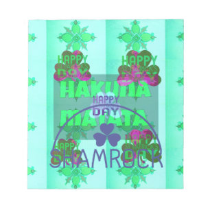 Lycklig Saint patrick's day Hakuna Matata Art Skri Anteckningsblock